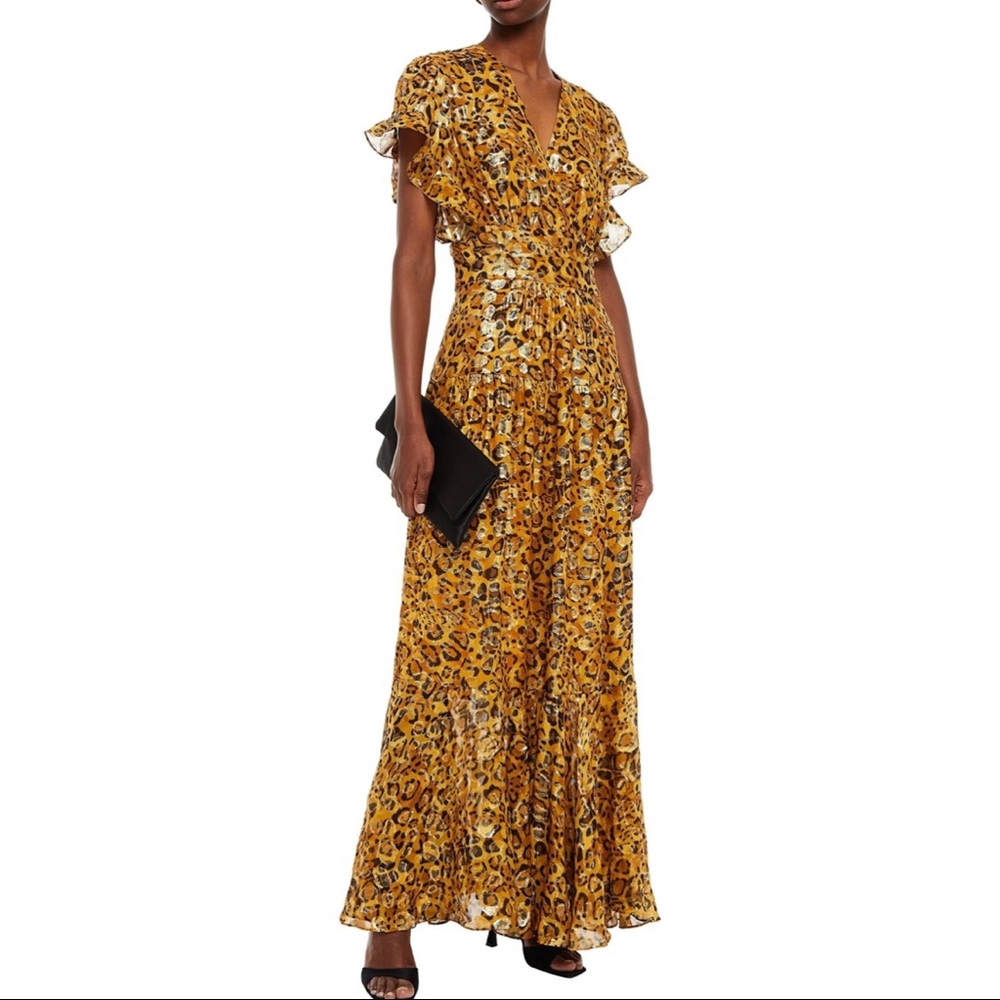 Ba&sh Gemma wrap-effect leopard maxi dress